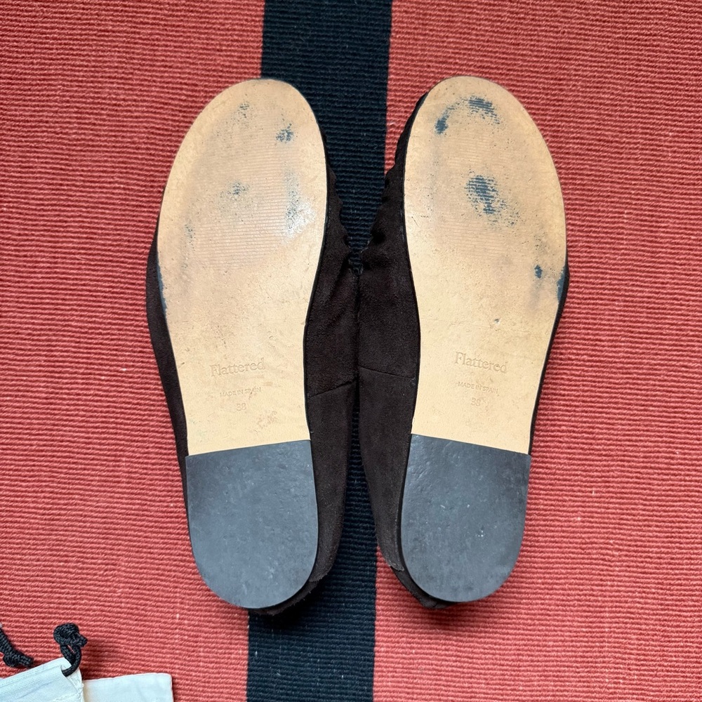 Flattered Bon Bon Loafers Chocolate Brown Suede Size 38 - Picture 4 of 11